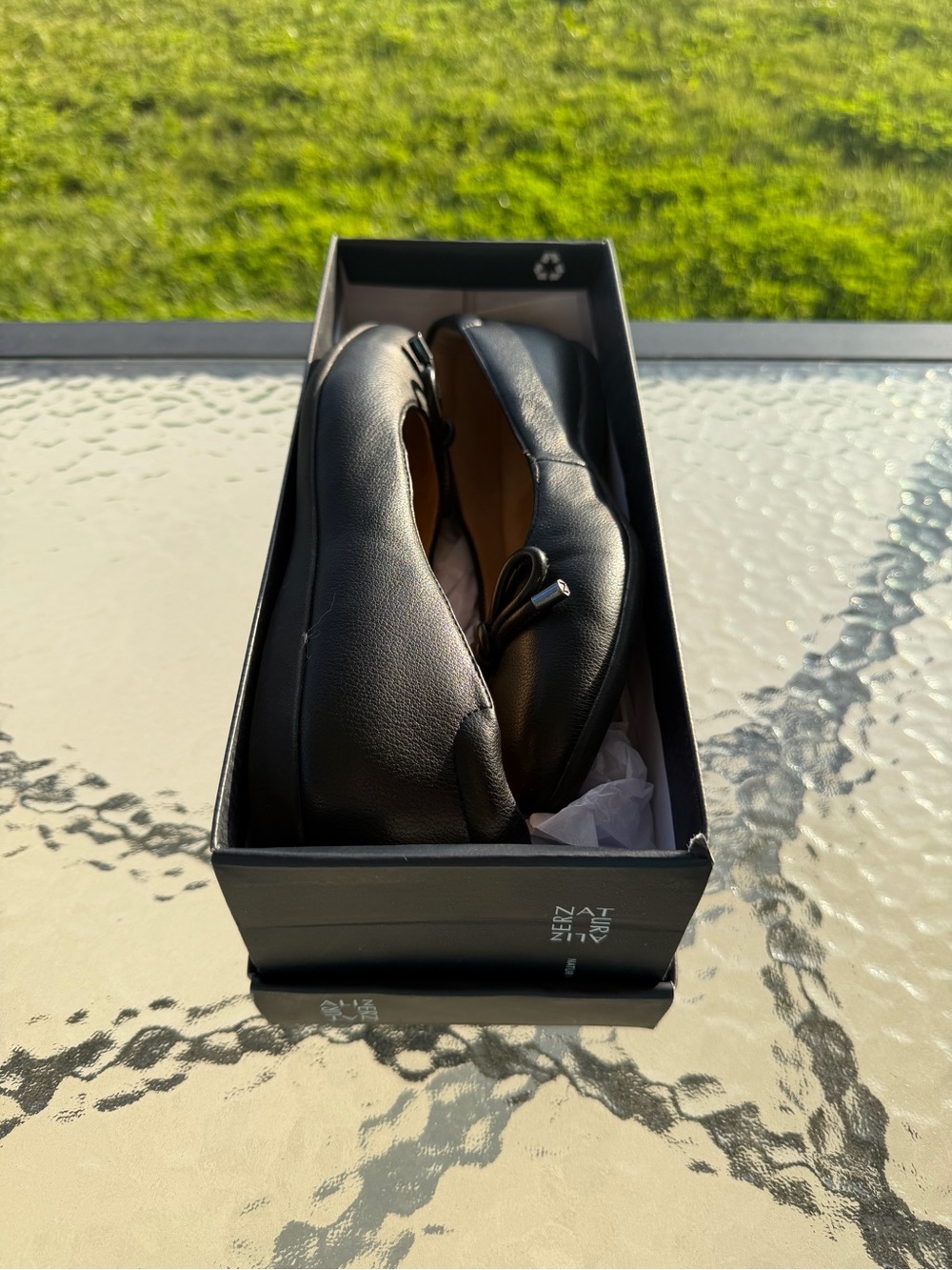 Naturalizer Black Leather Ballet Flats with Bow Accent - Picture 6 of 6